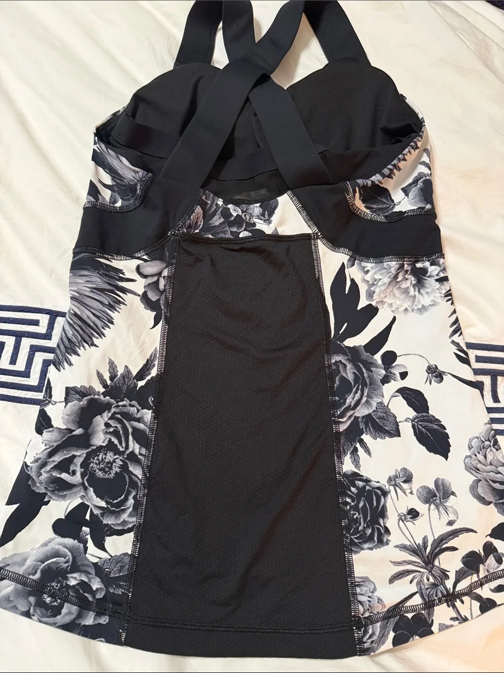 lululemon athletica Black & White Floral Tank Top